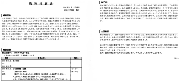 栄養士の職務経歴書の書き方